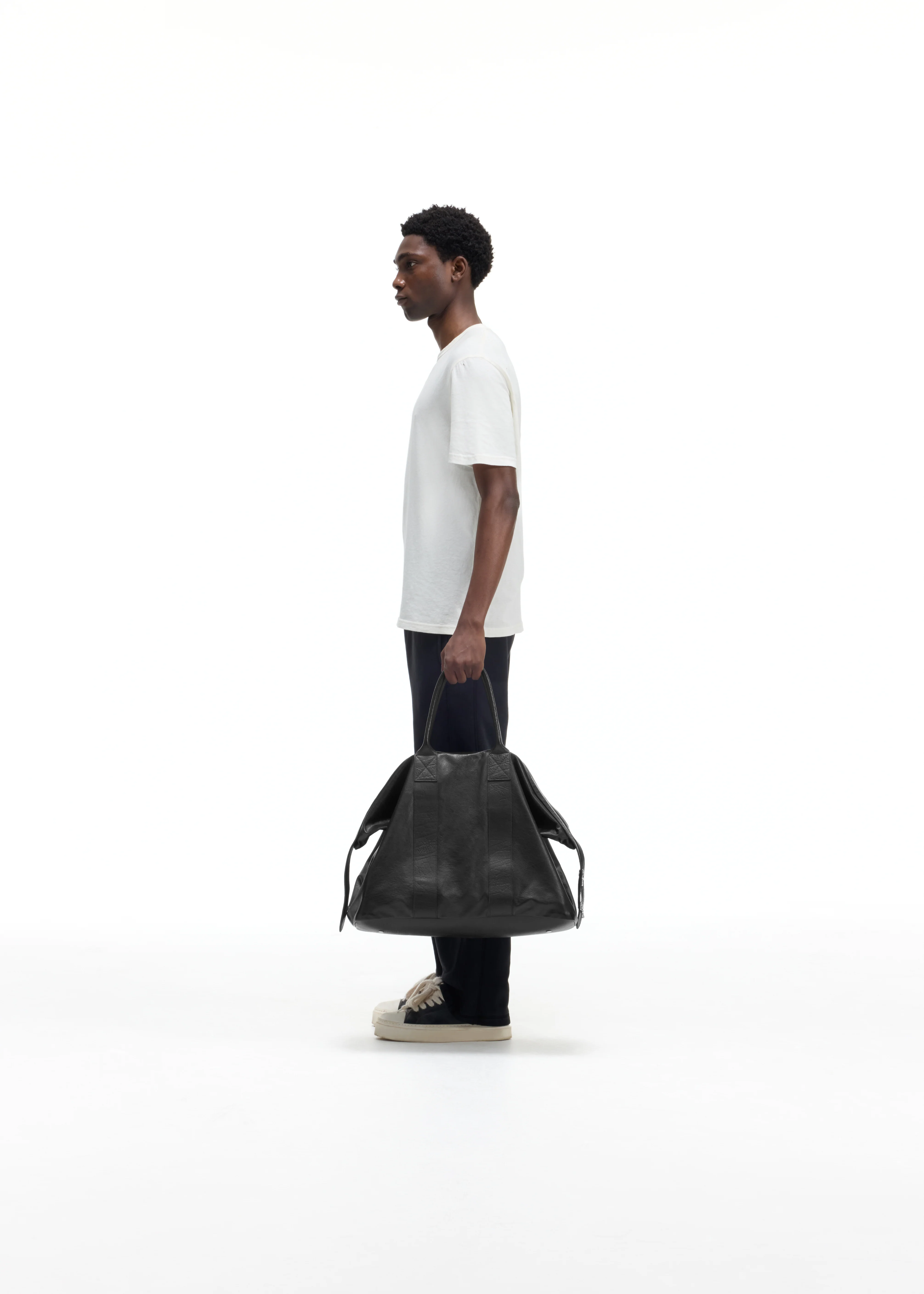 CREASED LEATHER MILITARY DUFFLE - Image 2